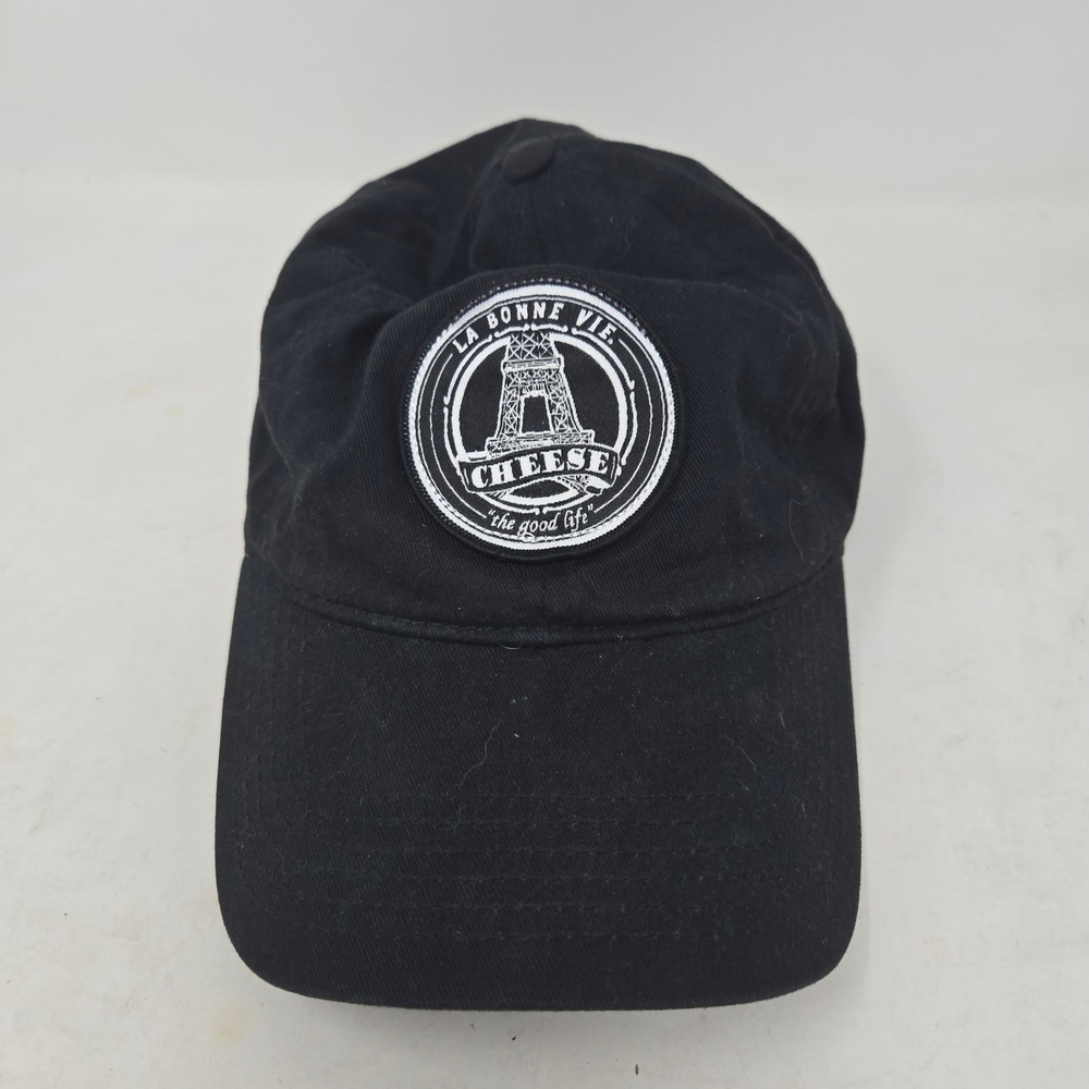 La Bonne Vie Cheese Black Cotton Baseball Hat Eiffel Tower Graphic‎ Cap Big X